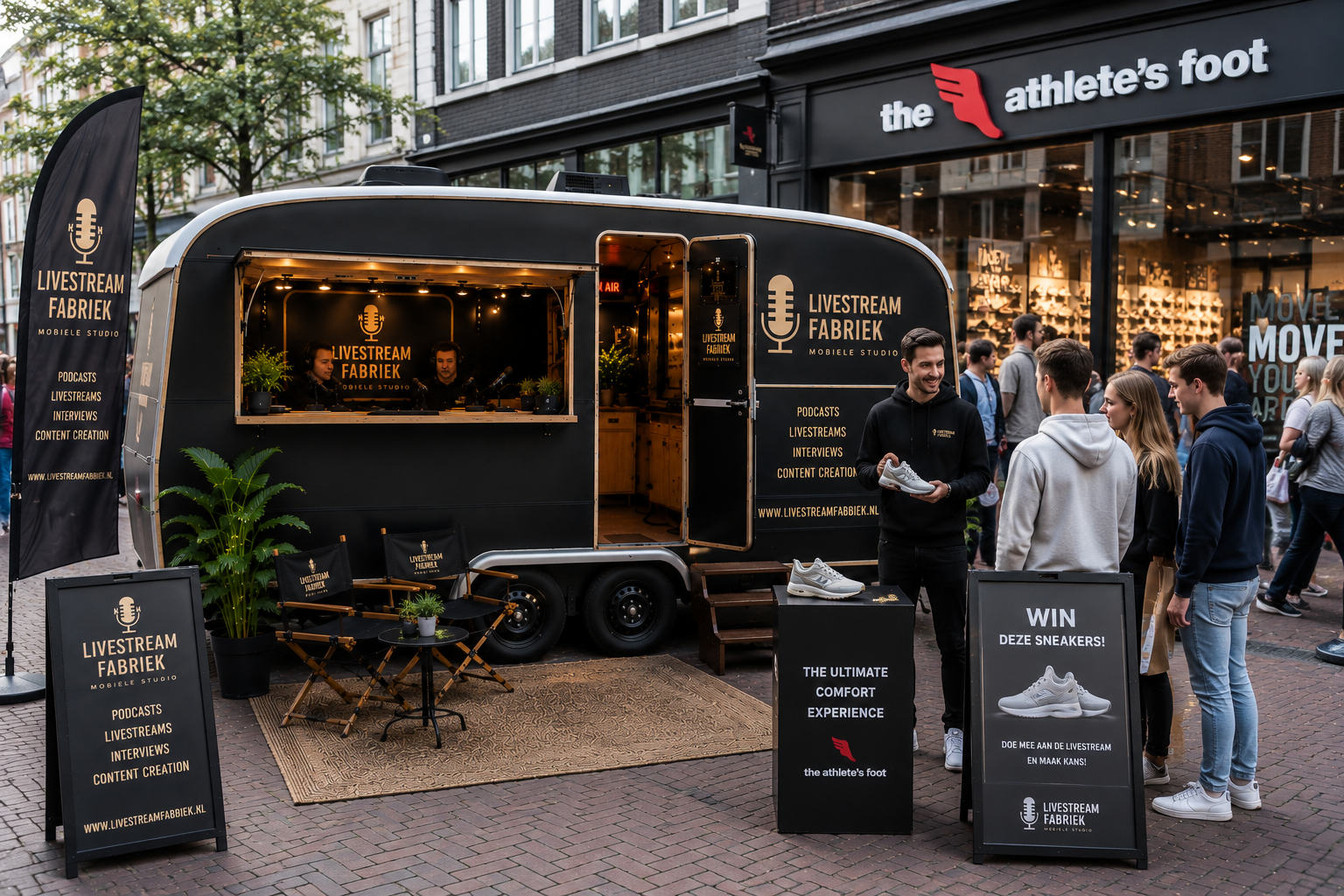 Livestreamfabriek productpromotie op locatie